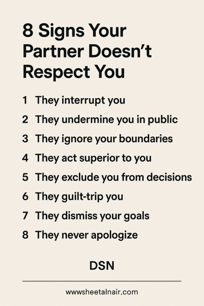 8 Signs your Partner Doesn’t Respect You